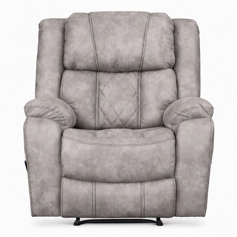 Pemberly Row Manual Recliner in Neutral Pewter Gray