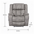 Pemberly Row Manual Recliner in Neutral Pewter Gray