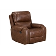 Pemberly Row Manual Winslow Recliner in Faux Brown Leather