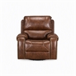 Pemberly Row Manual Winslow Recliner in Faux Brown Leather