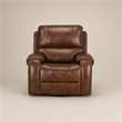 Pemberly Row Manual Winslow Recliner in Faux Brown Leather