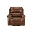 Pemberly Row Manual Winslow Recliner in Faux Brown Leather