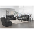 Pemberly Row Manual Winslow Recliner in Faux Gray Leather