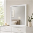 Pemberly Row Mahogany Wood Dresser Mirror in White with Beveled Glass