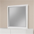 Pemberly Row Mahogany Wood Dresser Mirror in White with Beveled Glass