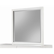 Pemberly Row Mahogany Wood Dresser Mirror in White with Beveled Glass