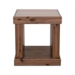 Pemberly Row Sequoia Walnut Veneer Square End Table with Lower Shelf