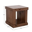 Pemberly Row Sequoia Walnut Veneer Square End Table with Lower Shelf