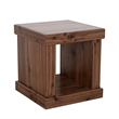 Pemberly Row Sequoia Walnut Veneer Square End Table with Lower Shelf