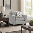 Pemberly Row Chair with Sturdy Frame and Neutral Fabric in Gray