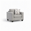Pemberly Row Chair with Sturdy Frame and Neutral Fabric in Gray