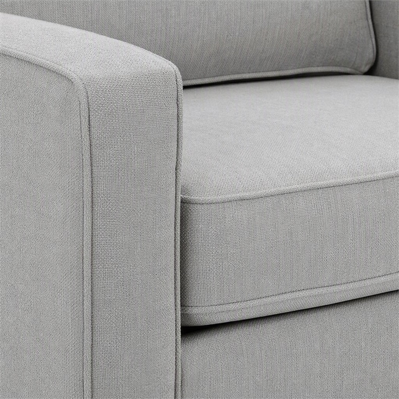Pemberly Row Chair with Sturdy Frame and Neutral Fabric in Gray