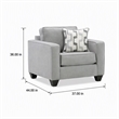 Pemberly Row Chair with Sturdy Frame and Neutral Fabric in Gray