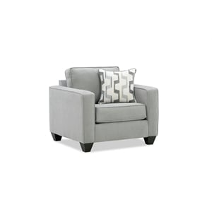 Pemberly Row Chair with Sturdy Frame and Neutral Fabric in Gray