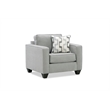 Pemberly Row Chair with Sturdy Frame and Neutral Fabric in Gray