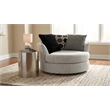 Pemberly Row Swivel Accent Chair in Shay Artic Gray with Neutral Fabric