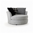 Pemberly Row Swivel Accent Chair in Shay Artic Gray with Neutral Fabric