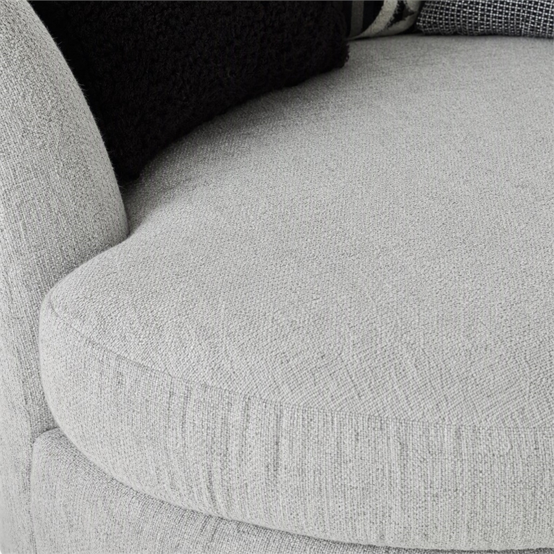 Pemberly Row Swivel Accent Chair in Shay Artic Gray with Neutral Fabric