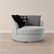 Pemberly Row Swivel Accent Chair in Shay Artic Gray with Neutral Fabric