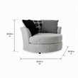 Pemberly Row Swivel Accent Chair in Shay Artic Gray with Neutral Fabric