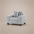 Pemberly Row Upholstered Chair with Neutral Fabric in Indigo Blue