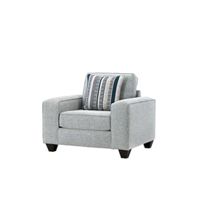 Pemberly Row Upholstered Chair with Neutral Fabric in Indigo Blue