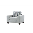 Pemberly Row Upholstered Chair with Neutral Fabric in Indigo Blue
