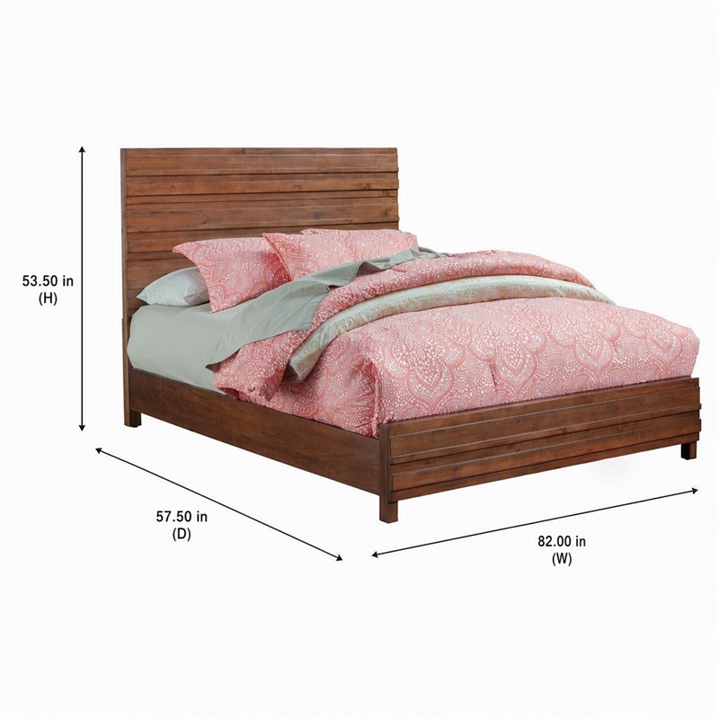 Pemberly Row Full Wood Bed in Chestnut Brown