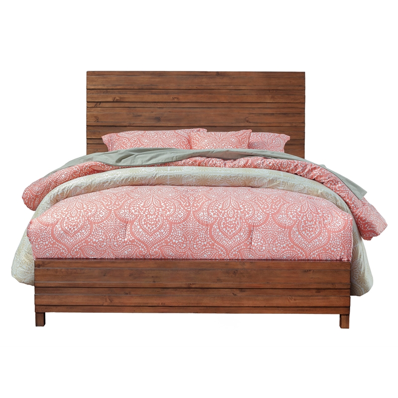 Pemberly Row Full Wood Bed in Chestnut Brown