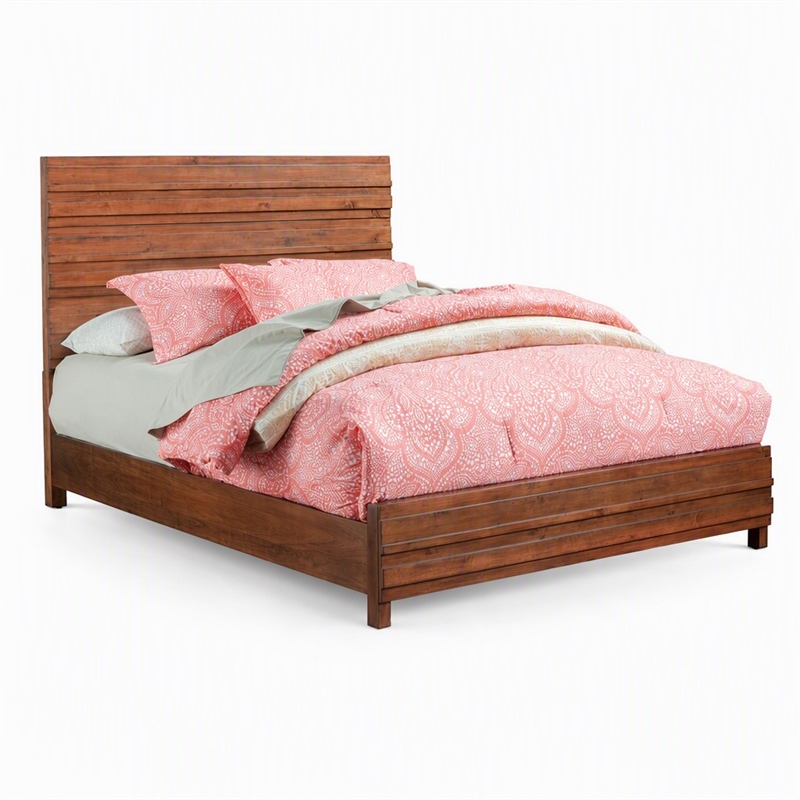 Pemberly Row Full Wood Bed in Chestnut Brown