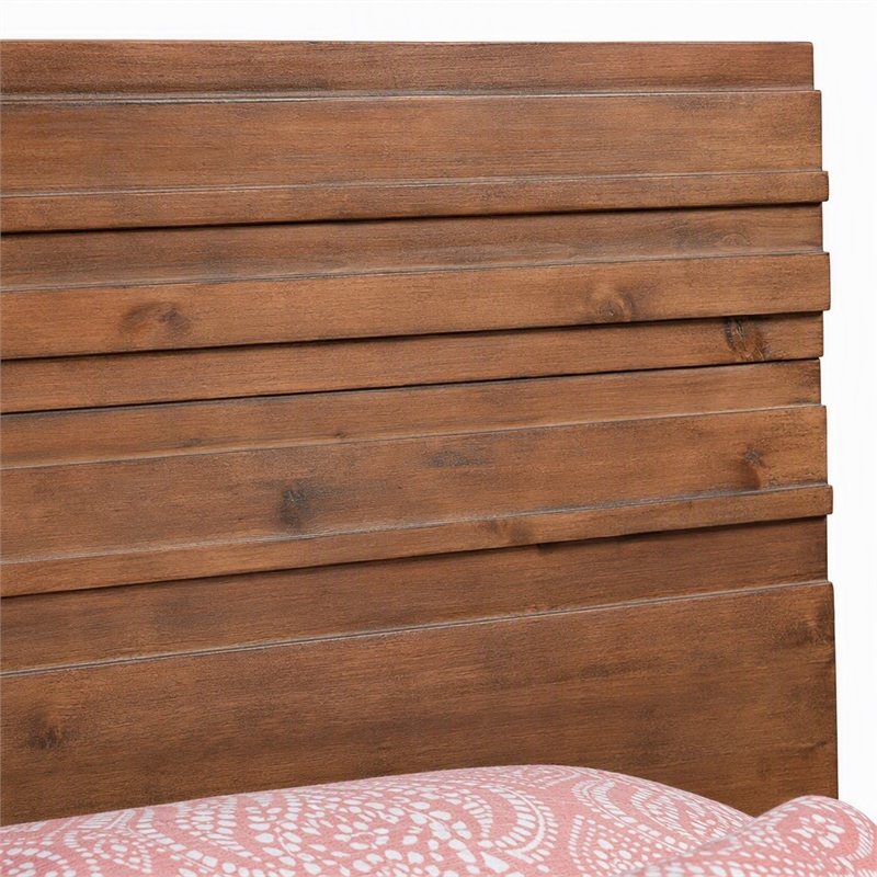 Pemberly Row Full Wood Bed in Chestnut Brown