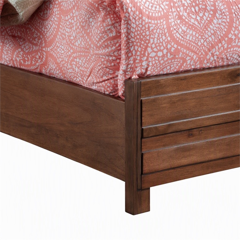Pemberly Row Full Wood Bed in Chestnut Brown