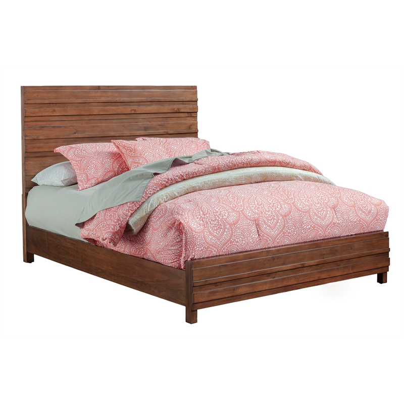 Pemberly Row Full Wood Bed in Chestnut Brown