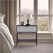 Pemberly Row Espresso Wood Single-Drawer Nightstand with Shelf