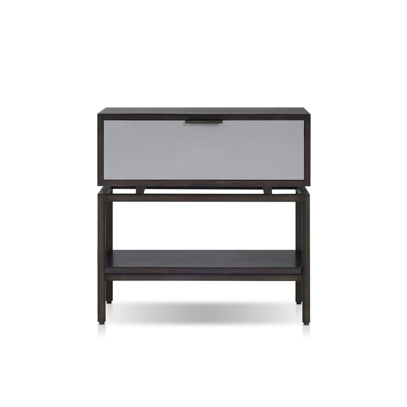 Pemberly Row Espresso Wood Single-Drawer Nightstand with Shelf
