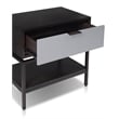 Pemberly Row Espresso Wood Single-Drawer Nightstand with Shelf