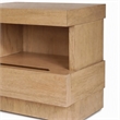 Pemberly Row Nightstand with Fixed Shelf in Oak Finish