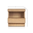 Pemberly Row Nightstand with Fixed Shelf in Oak Finish