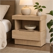 Pemberly Row Nightstand with Fixed Shelf in Oak Finish