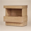 Pemberly Row Nightstand with Fixed Shelf in Oak Finish