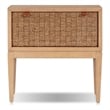 Pemberly Row Nightstand with Seagrass Drawer Face in Natural Brown