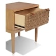Pemberly Row Nightstand with Seagrass Drawer Face in Natural Brown