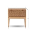 Pemberly Row Nightstand with Seagrass Drawer Face in Natural Brown