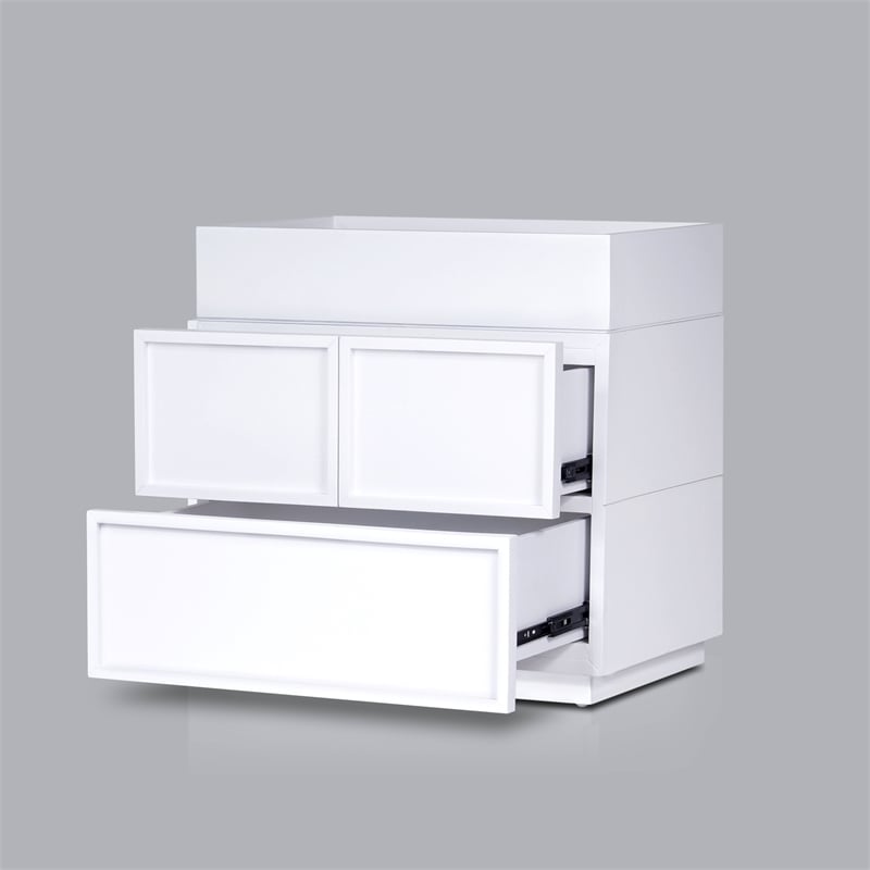 Pemberly Row Nightstand in Wood with 2 Drawers in White Finish