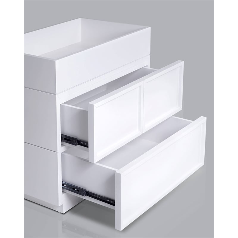 Pemberly Row Nightstand in Wood with 2 Drawers in White Finish