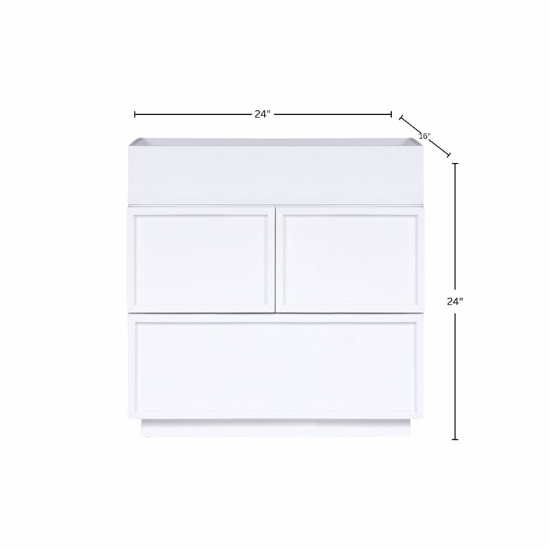 Pemberly Row Nightstand in Wood with 2 Drawers in White Finish