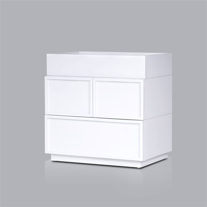 Pemberly Row Nightstand in Wood with 2 Drawers in White Finish
