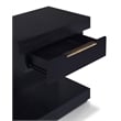 Pemberly Row Nightstand with Fixed Shelf in Black Finish