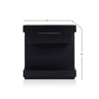 Pemberly Row Nightstand with Fixed Shelf in Black Finish