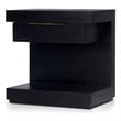 Pemberly Row Nightstand with Fixed Shelf in Black Finish